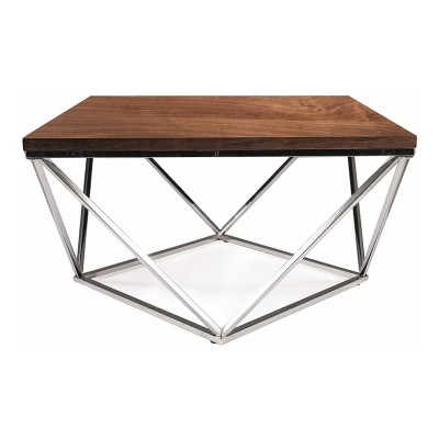 Стол журнальный SIGNAL SILVER A орех/серебряный, 80/80